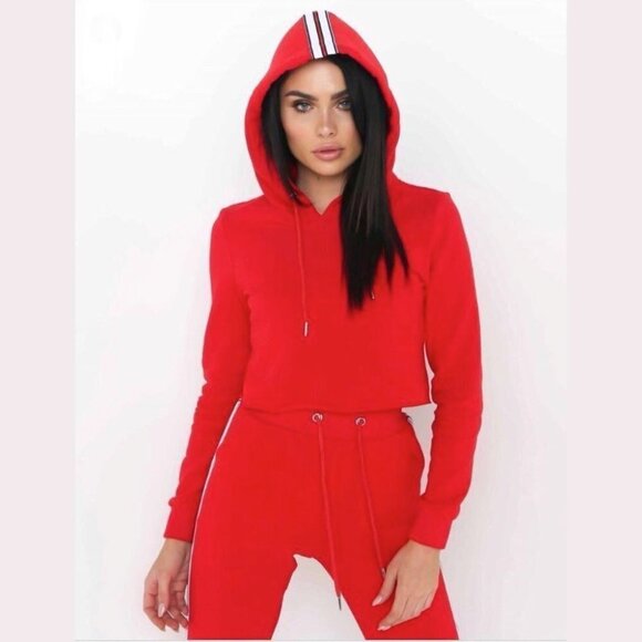 I.AM.GIA Delevingne Red Cropped Hoodie Size Small - Picture 1 of 9